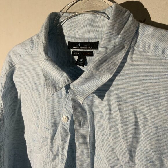 Marc Anthony Button Down Shirt Mens XXL Slim Fit Luxury Collar - Picture 2 of 3